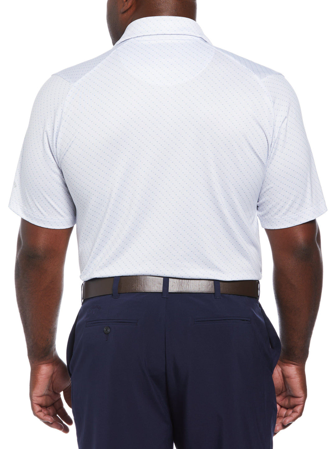 Big & Tall Allover Chevron Golf Polo (Bright White/Peacoat) 