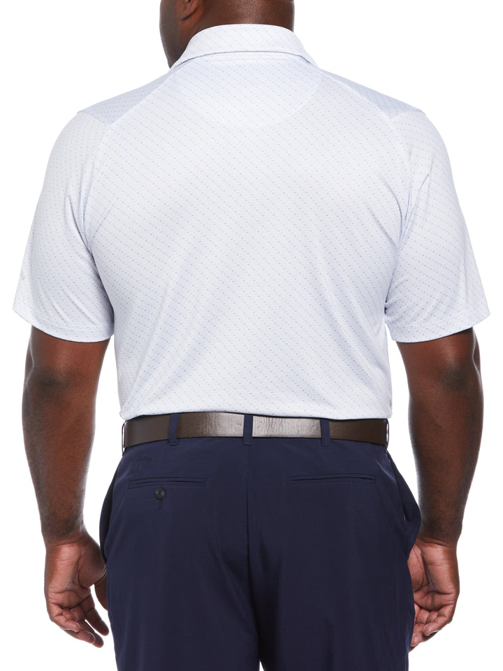 Big & Tall Allover Chevron Golf Polo (Bright White/Peacoat) 