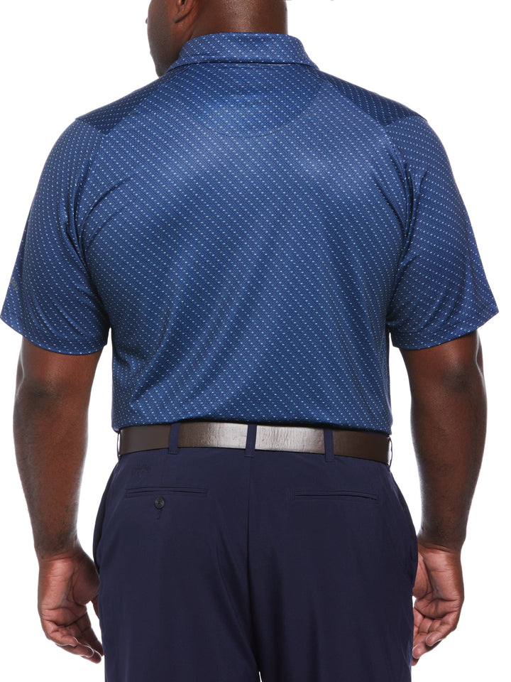 Big & Tall Allover Chevron Golf Polo (Peacoat/Bright White) 