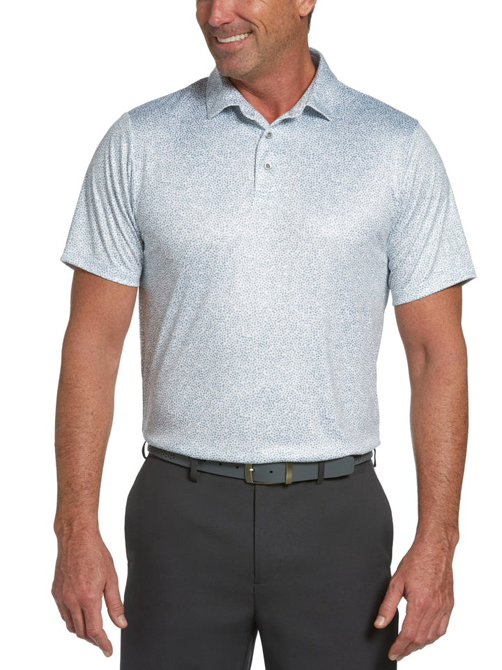 Big & Tall Allover Textured Print Golf Polo