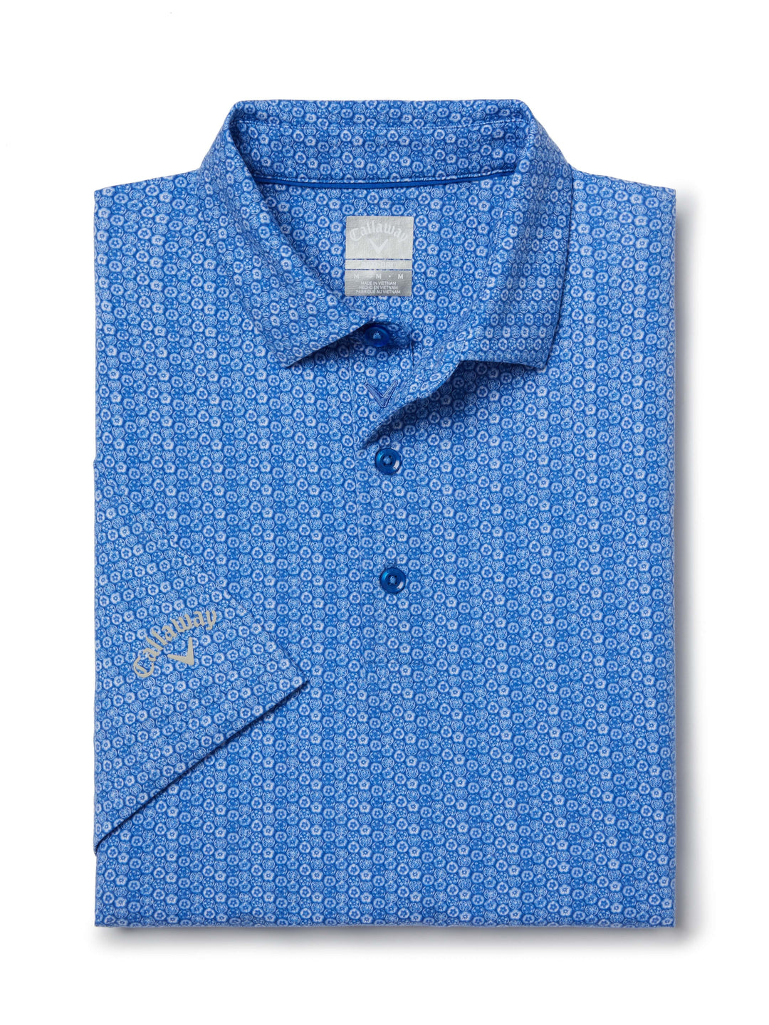 Big & Tall Allover Tie Dye Foulard Print Golf Polo (Magnetic Blue) 