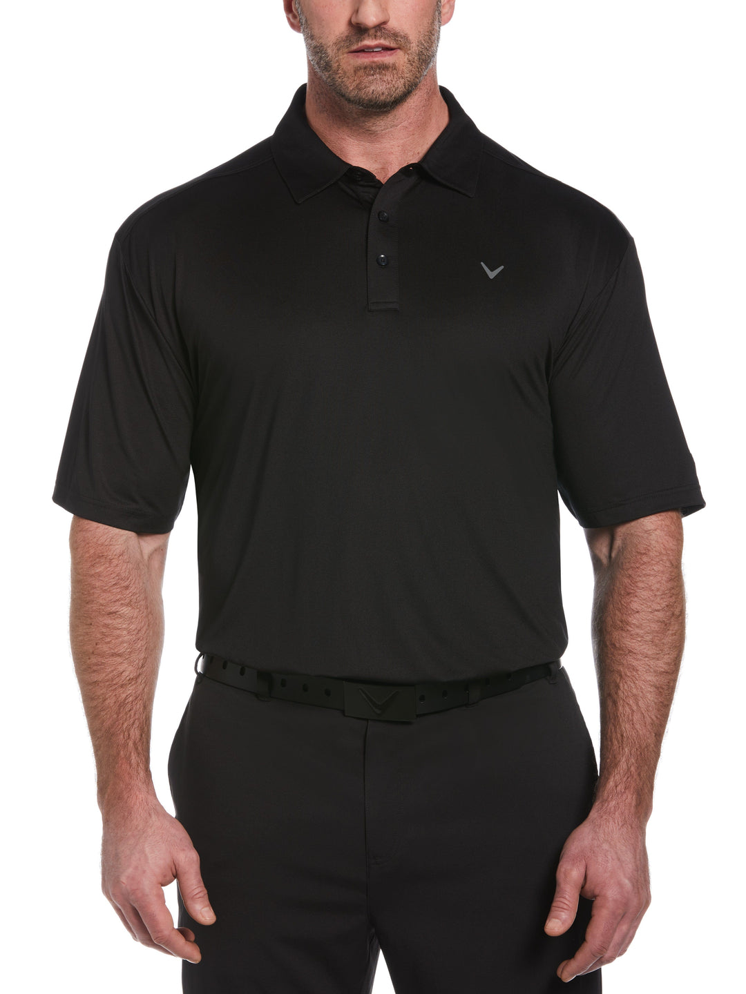 Big & Tall Cooling Micro Hex Polo with Chevron (Caviar) 