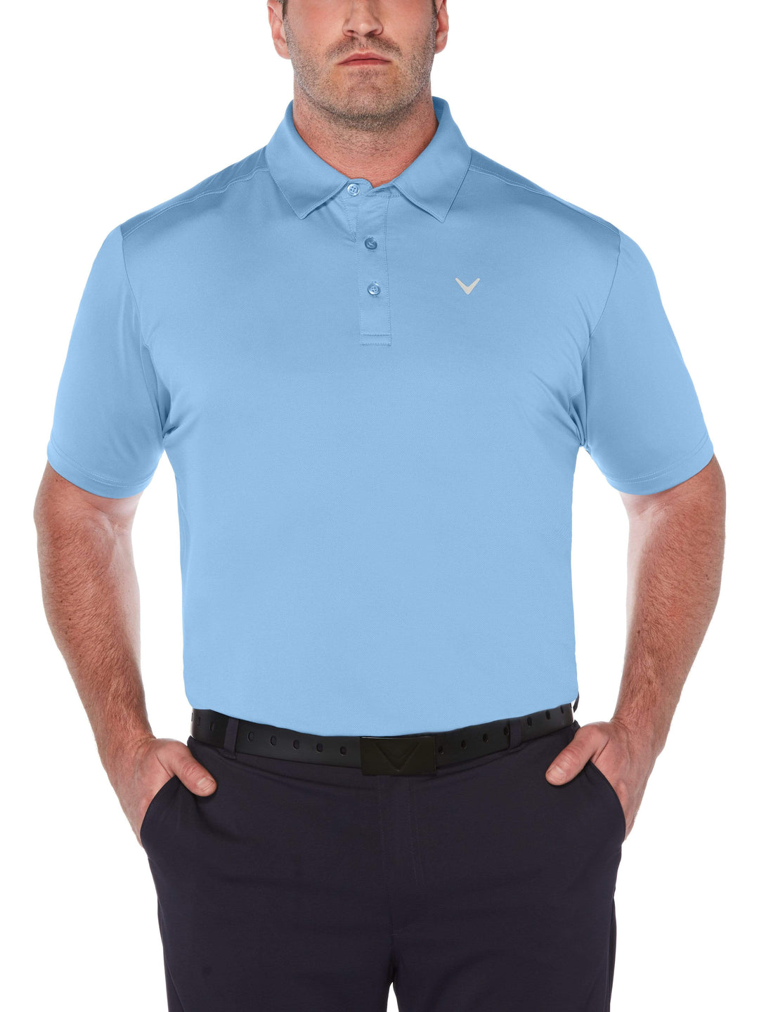 Big & Tall Cooling Micro Hex Polo with Chevron