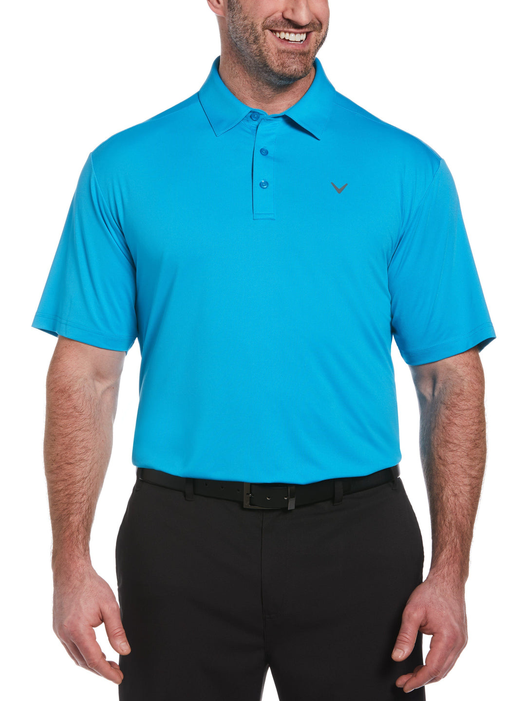 Big & Tall Cooling Micro Hex Polo with Chevron (Hawaiian Ocean) 