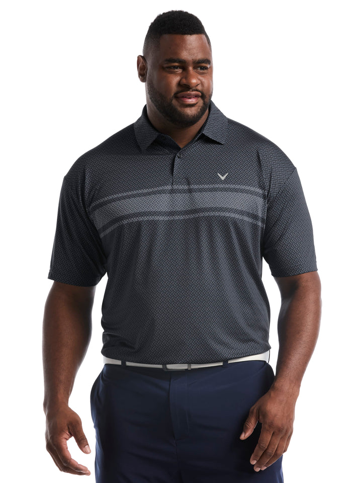 Big & Tall Engineered Blocked Geo Print Polo