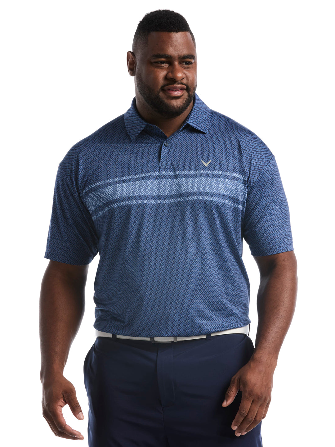 Big & Tall Engineered Blocked Geo Print Polo