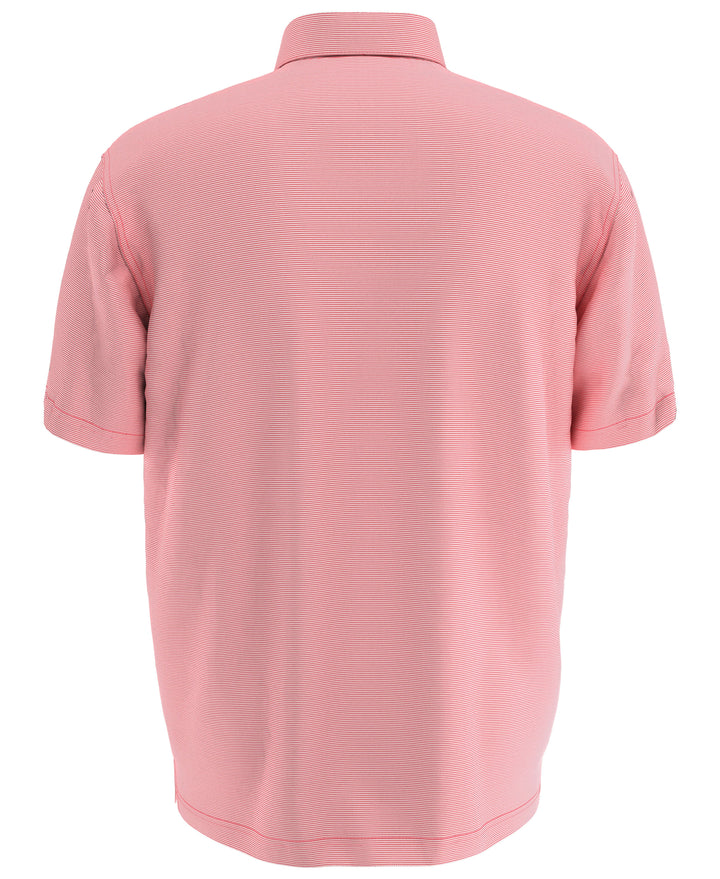 Big & Tall Fine Line Stripe Polo (Sunkist Coral) 