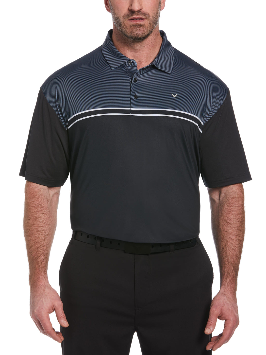 Big & Tall Finish Line Printed Polo (Caviar) 