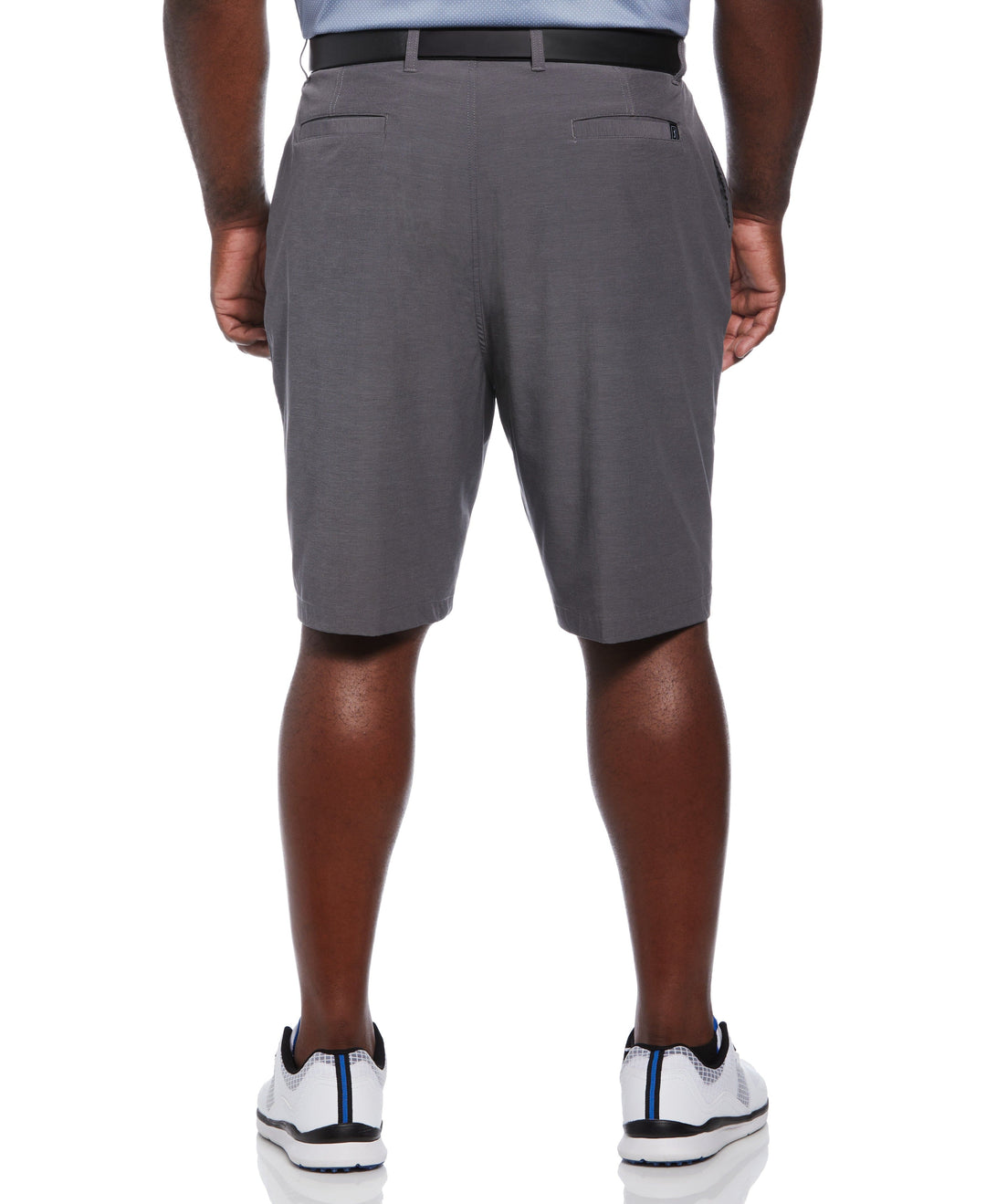 Flat Front Horizontal Textured Golf Short (Dk Grey Htr) 