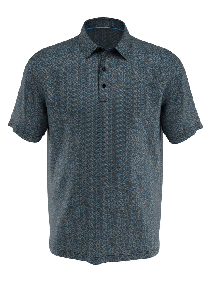 Big & Tall Glitched Oxford Print Golf Polo