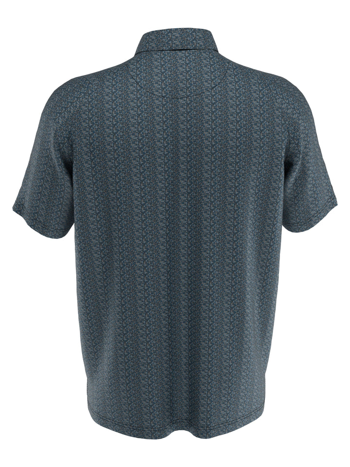 Big & Tall Glitched Oxford Print Golf Polo