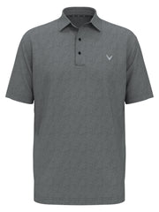 Big & Tall Heather Geo Print Golf Polo (Caviar) 