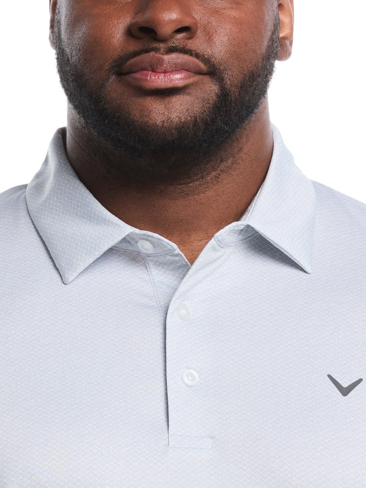 Big & Tall Heather Geo Print Golf Polo