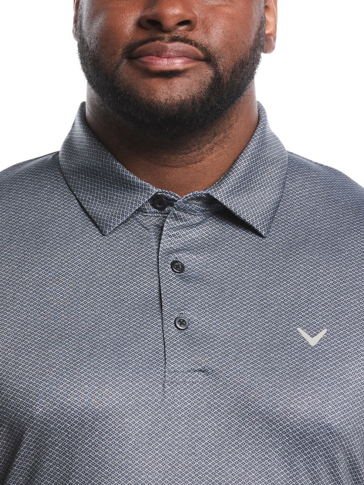 Big & Tall Heather Geo Print Golf Polo