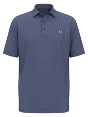 Big & Tall Heather Geo Print Golf Polo (Peacoat) 