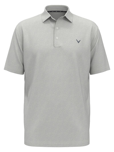 Big & Tall Heather Geo Print Golf Polo (Bright White) 