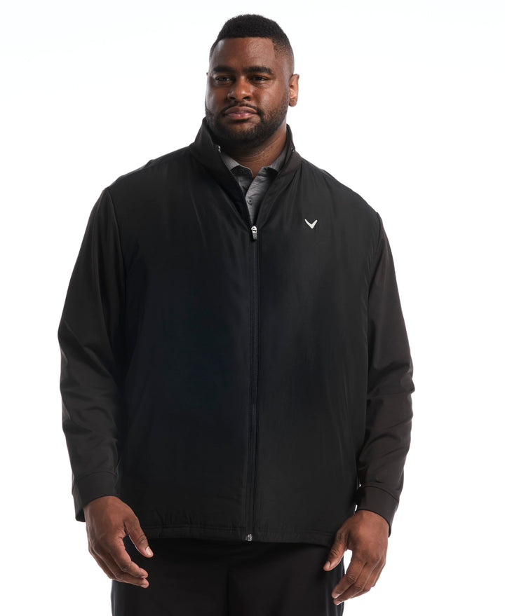 Big & Tall Insulated Mixed Media Full Zip Jacket (Caviar) 