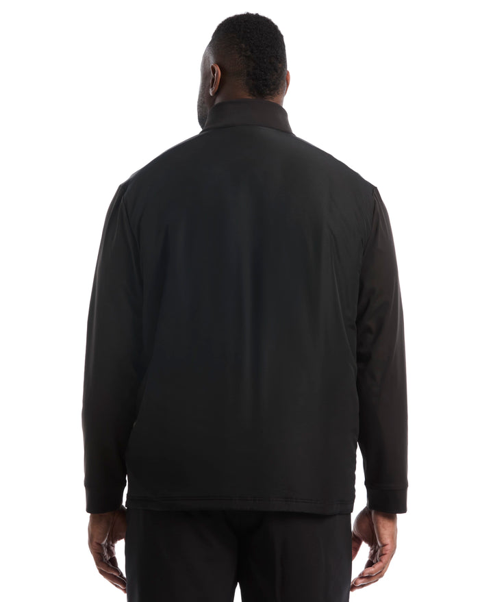 Big & Tall Insulated Mixed Media Full Zip Jacket (Caviar) 