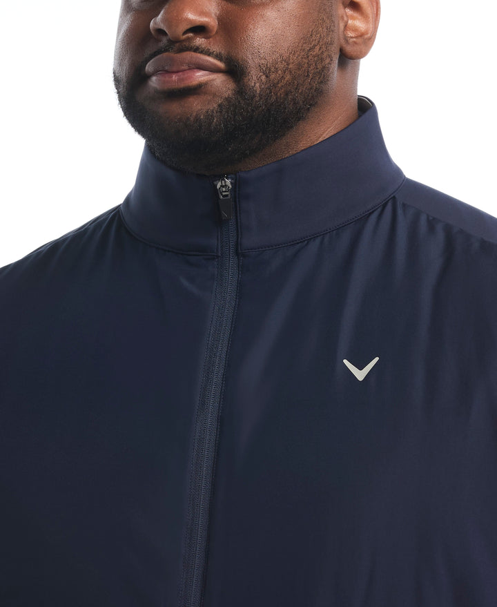 Big & Tall Insulated Mixed Media Full Zip Jacket (Peacoat) 