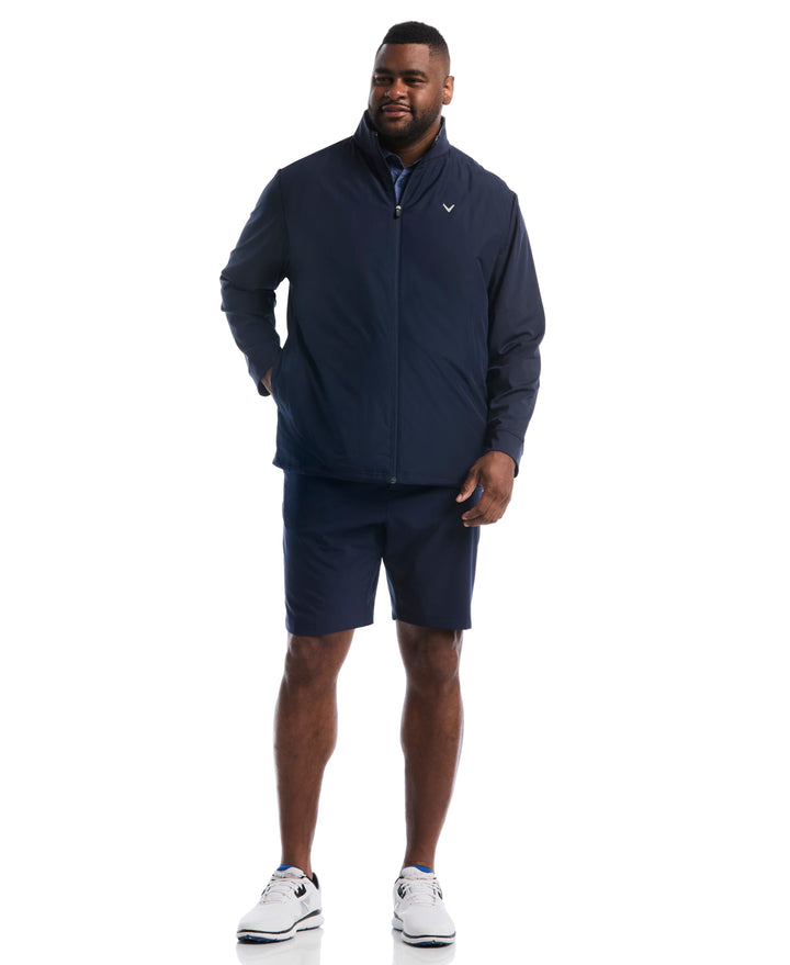 Big & Tall Insulated Mixed Media Full Zip Jacket (Peacoat) 