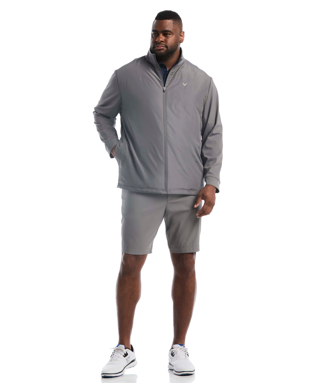 Big & Tall Insulated Mixed Media Full Zip Jacket (Quiet Shade) 