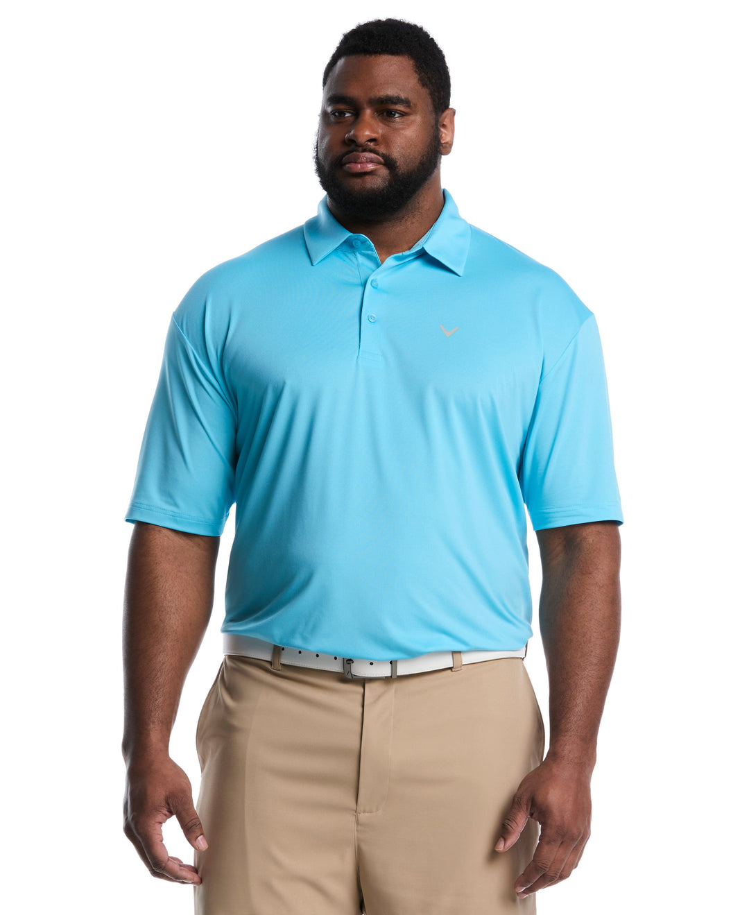 Big & Tall Micro Hex Golf Polo (Blue Grotto) 