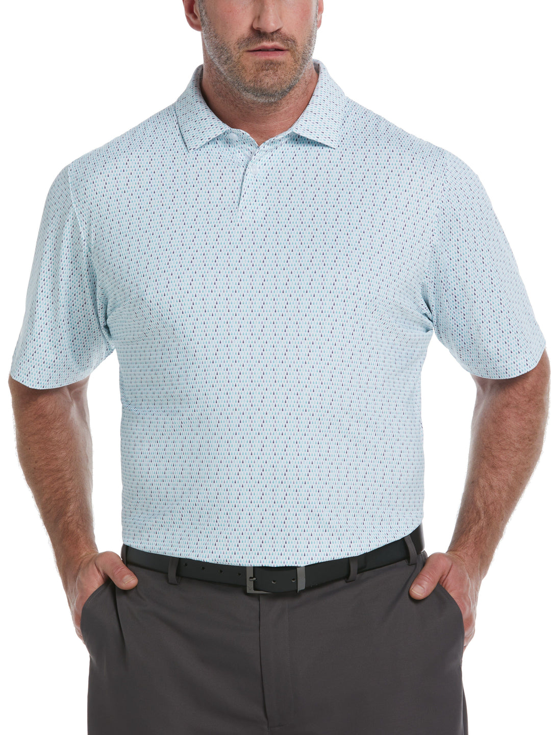Novelty Print Big & Tall Golf Polo (Bright White) 