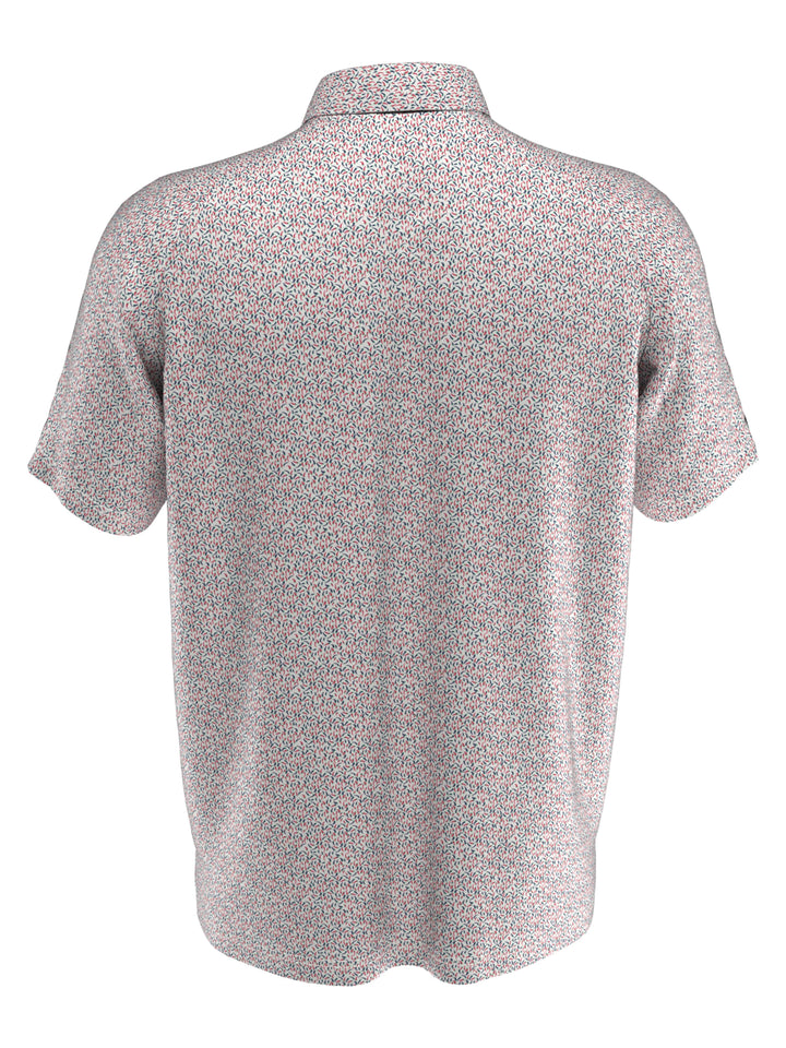 Big & Tall Novelty Printed Polo (Bright White) 