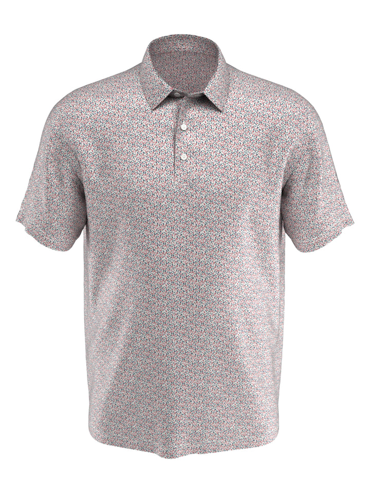 Big & Tall Novelty Printed Polo (Bright White) 