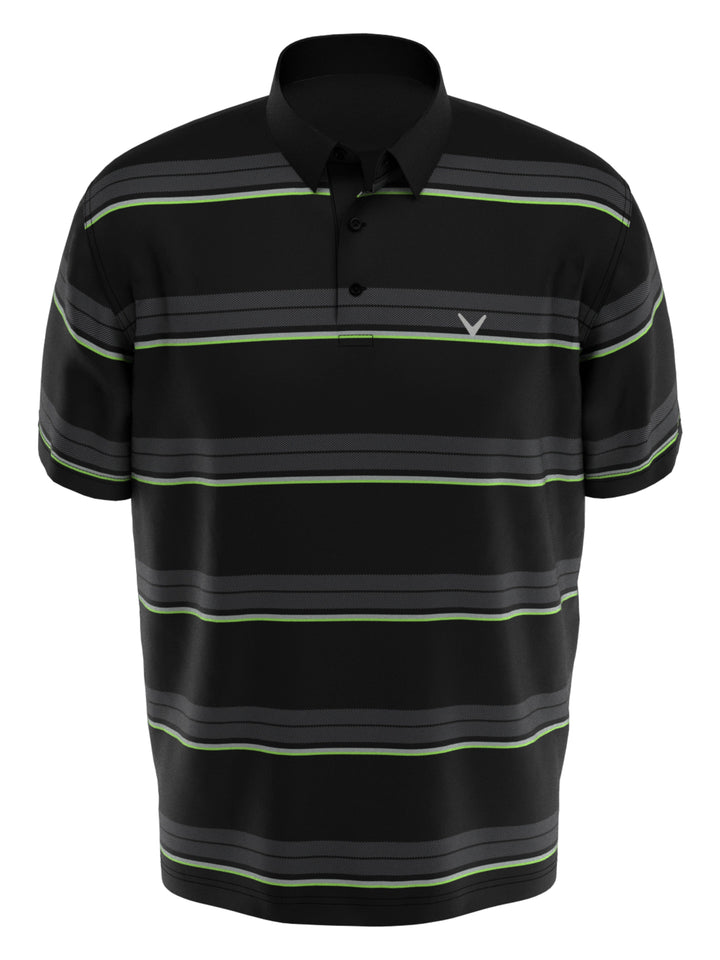 Big & Tall Opti Dri Stripes Polo (Caviar) 