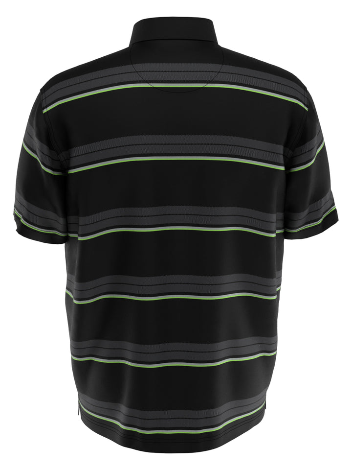 Big & Tall Opti Dri Stripes Polo (Caviar) 