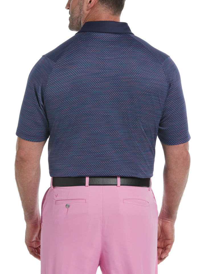Oxford Jacquard Geo Print Big & Tall Golf Polo (Peacoat) 