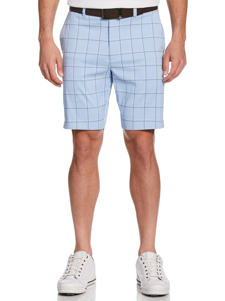 Big & Tall Plaid Stretch Short (Cornflower Blue) 