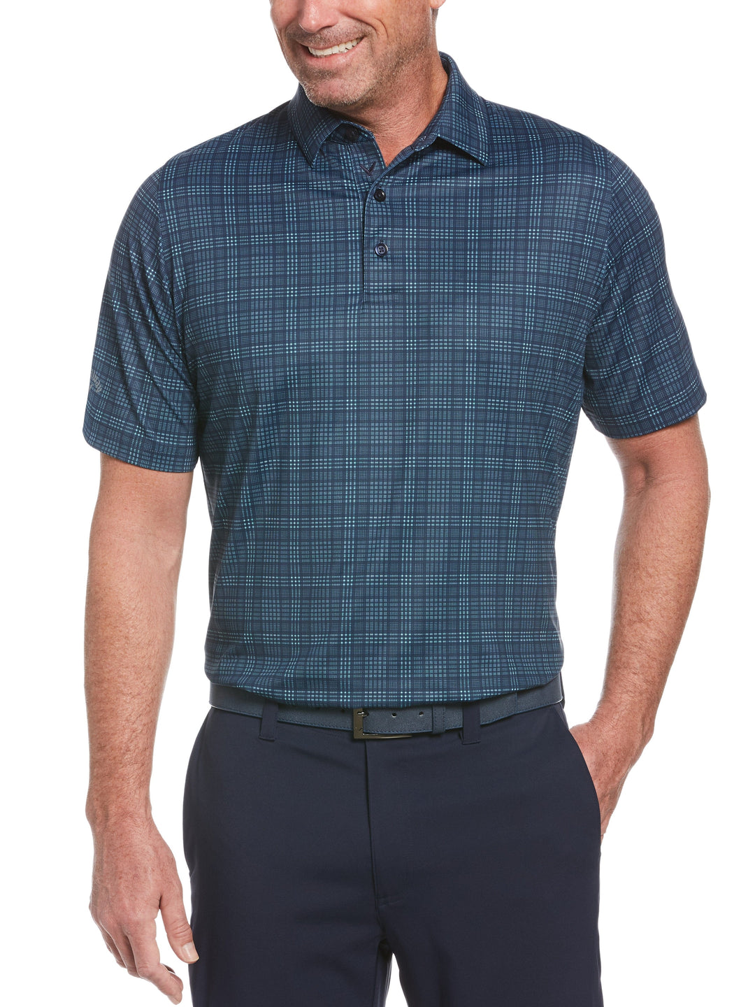 Big & Tall Printed Marled Golf Polo