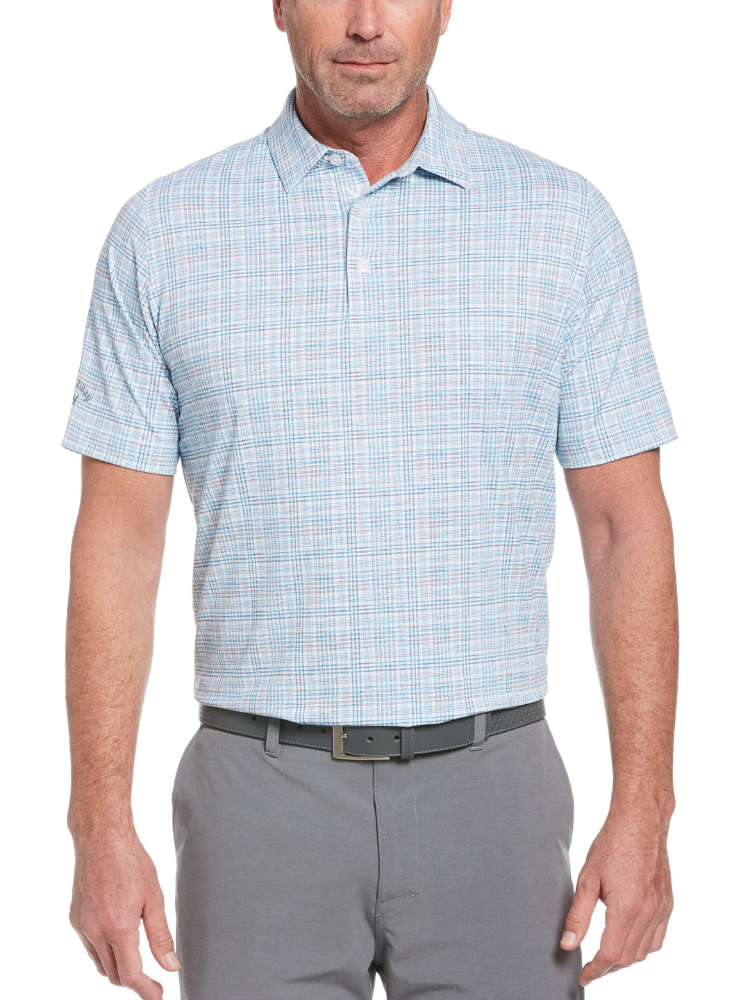 Big & Tall Printed Marled Golf Polo