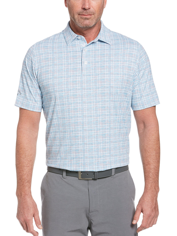 Big & Tall Printed Marled Golf Polo
