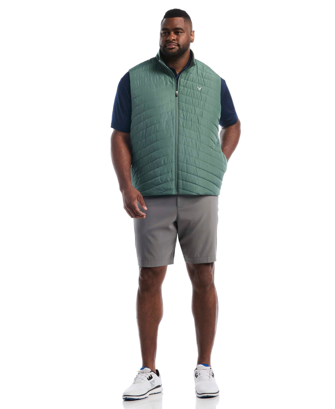 Quilted Golf Puffer Vest (Dark Forest) 