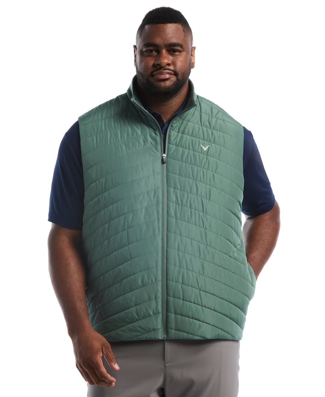 Quilted Golf Puffer Vest (Dark Forest) 