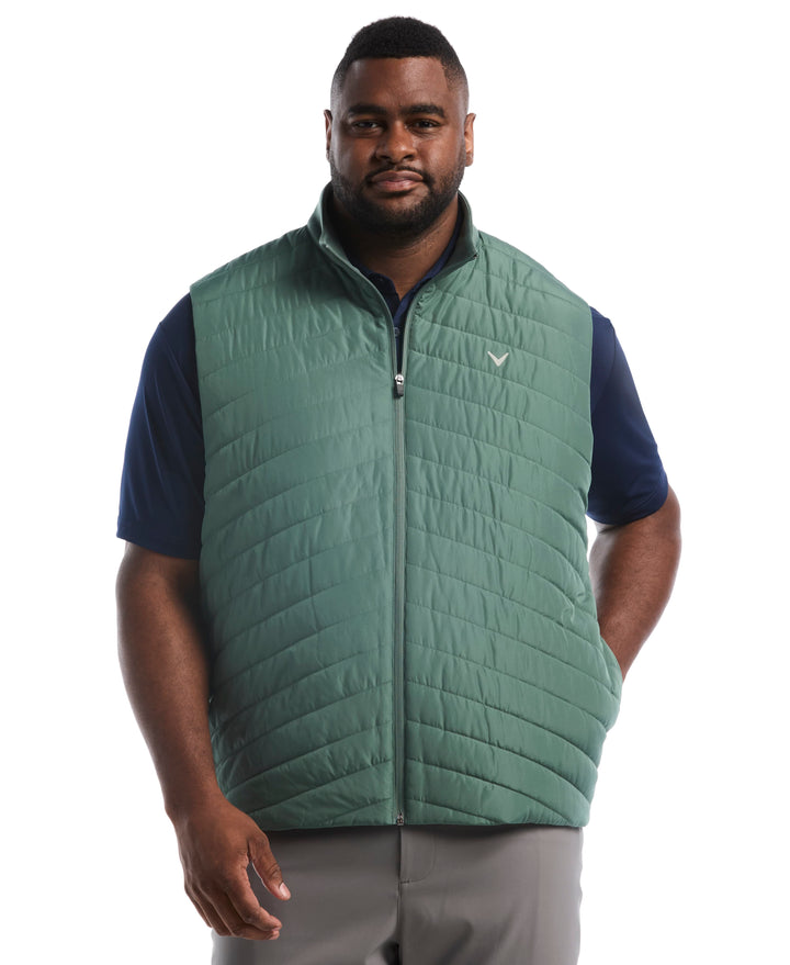 Quilted Golf Puffer Vest (Dark Forest) 