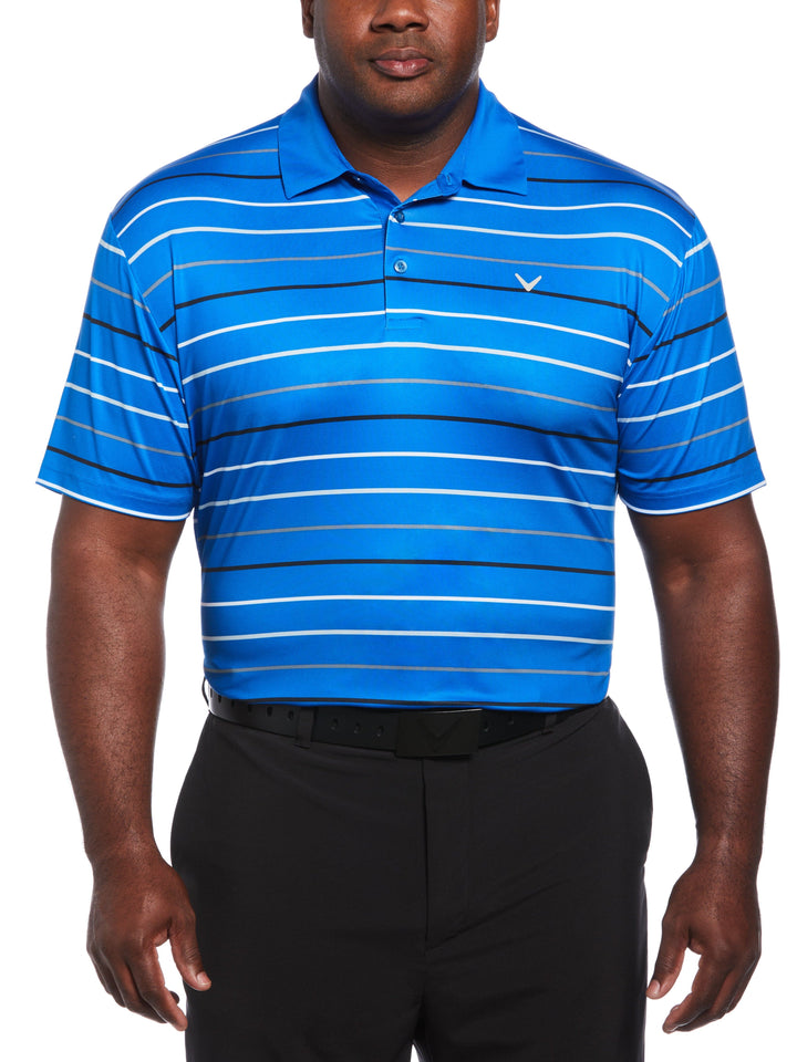 Big & Tall Roadmap Stripe Golf Polo (Magnetic Blue) 