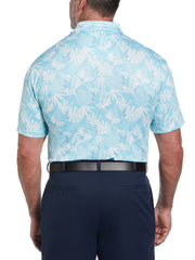 Big & Tall Short Sleeve Stencil Tropical Print Polo