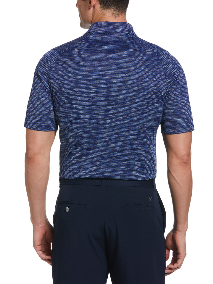 Big & Tall Space Dye Chevron Jacquard Golf Polo