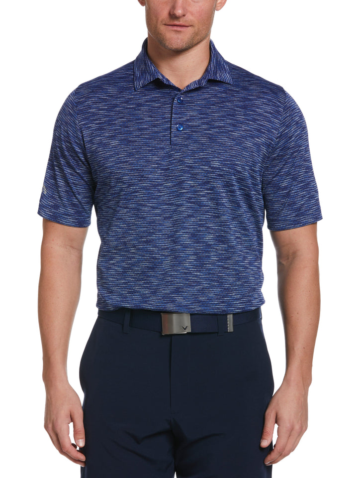 Big & Tall Space Dye Chevron Jacquard Golf Polo
