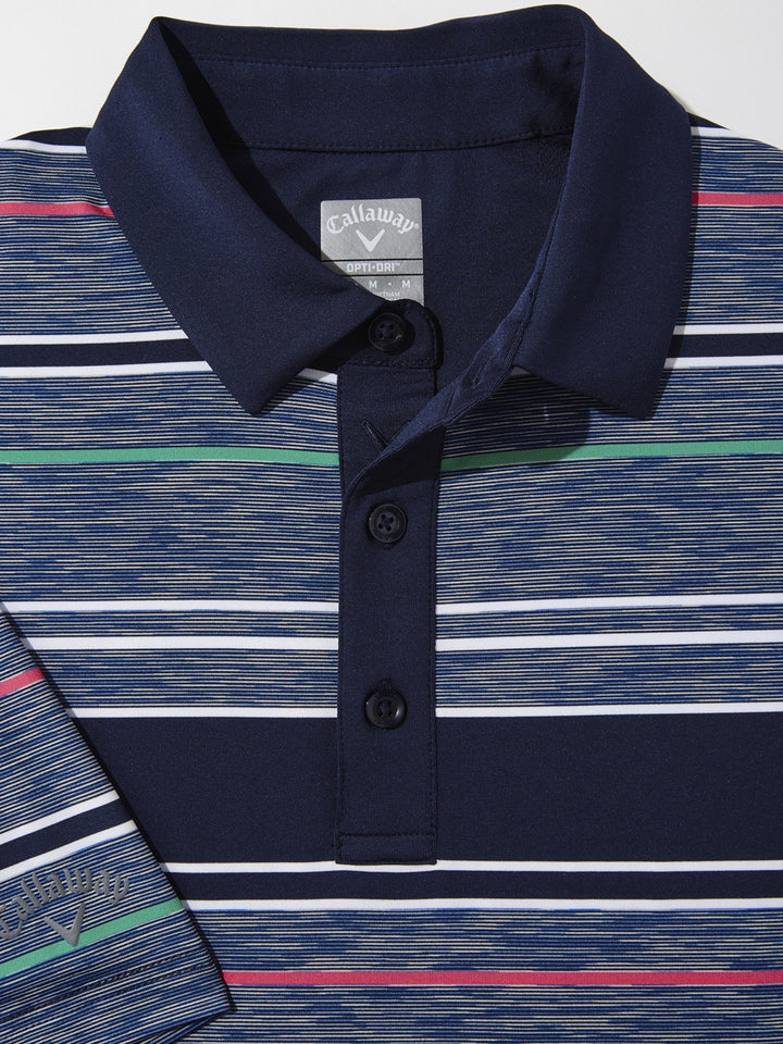 Big & Tall Swing Tech Marled Texture Stripe Golf Polo
