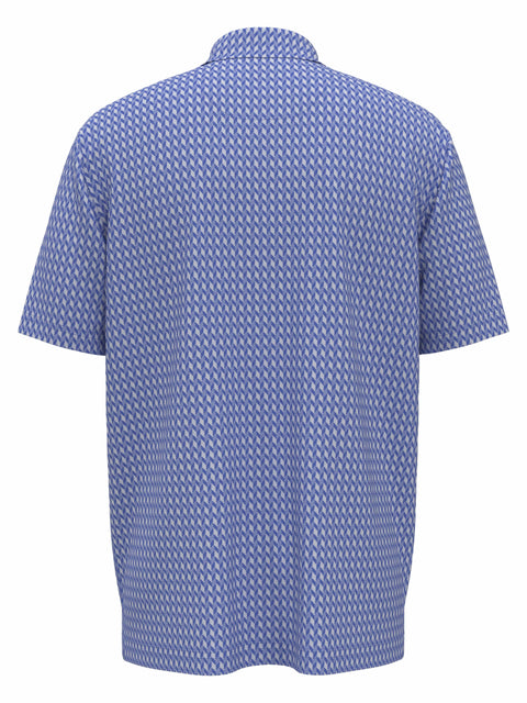 Big & Tall Textured Chevron Geo Polo (Regatta) 