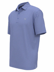 Big & Tall Textured Chevron Geo Polo (Regatta) 