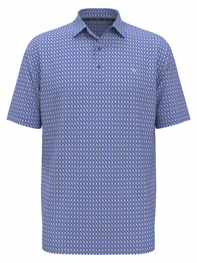 Big & Tall Textured Chevron Geo Polo (Regatta) 