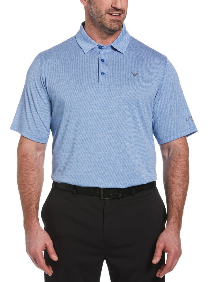 Big & Tall Ventilated Heather Jacquard Golf Polo (Moody Heather) 