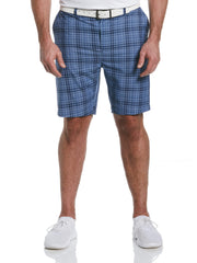 Big & Tall Yarn Dye Sun-Worn Plaid Ergo Golf Short (Peacoat) 