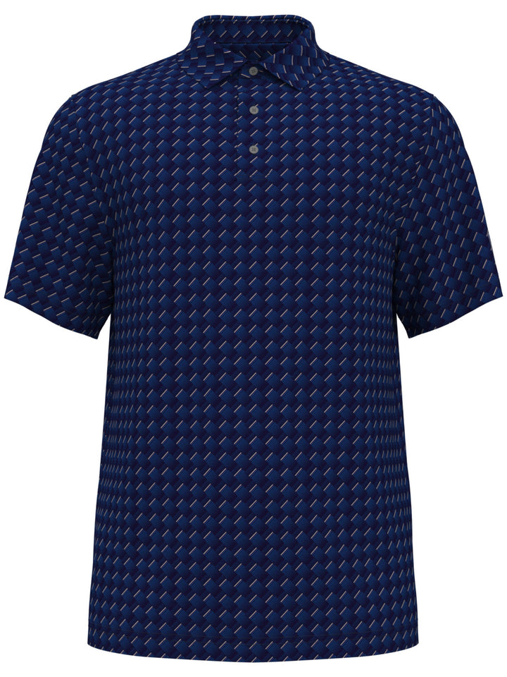 Boy's All-Over Motion Geo Print Golf Polo